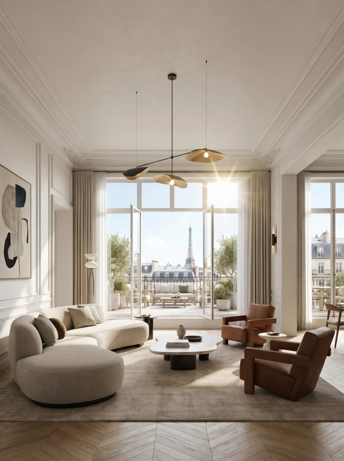 Salon de réception d’un appartement de prestige à Paris