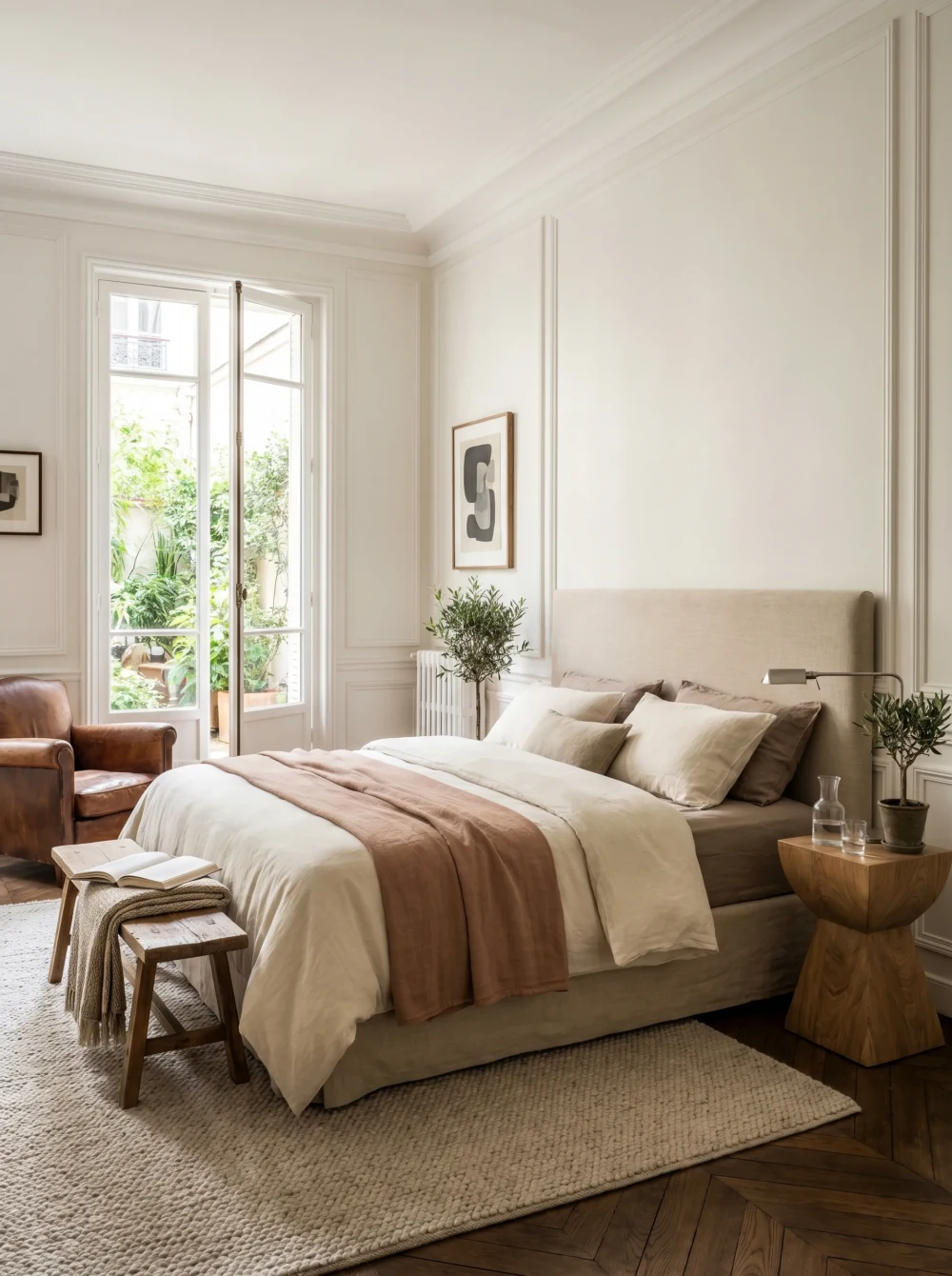 Chambre raffinée d'un pied-à-terre à Paris