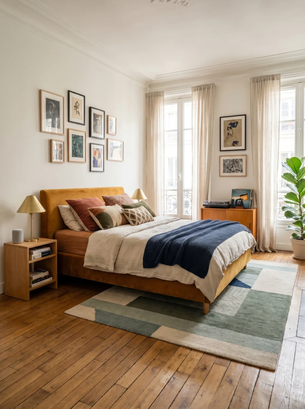 Chambre contemporaine d'un premier appartement à Paris