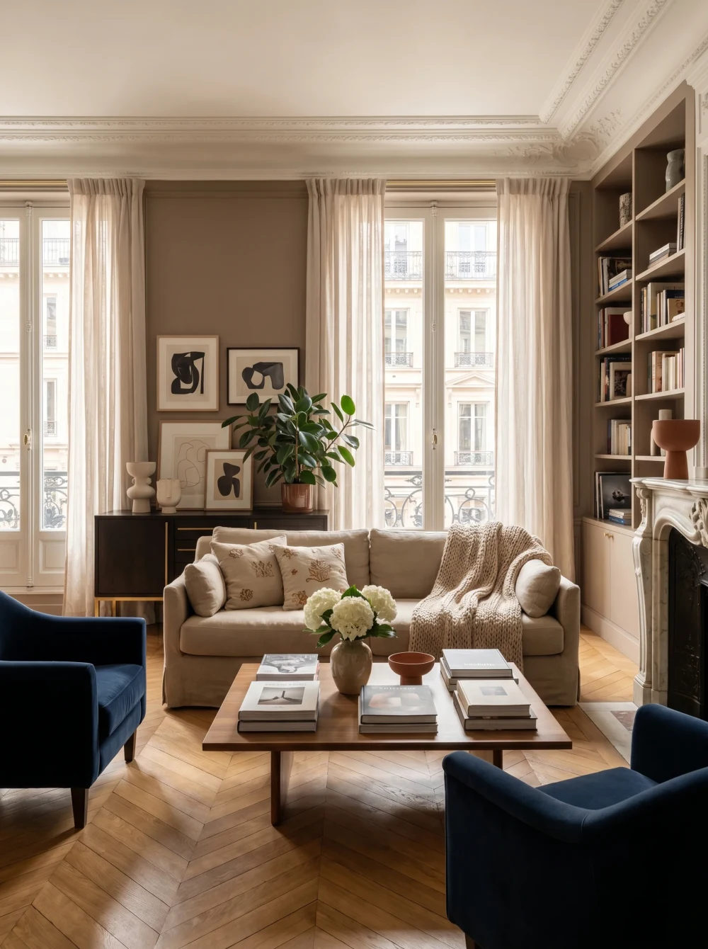 Salon d’un appartement haussmannien parisien