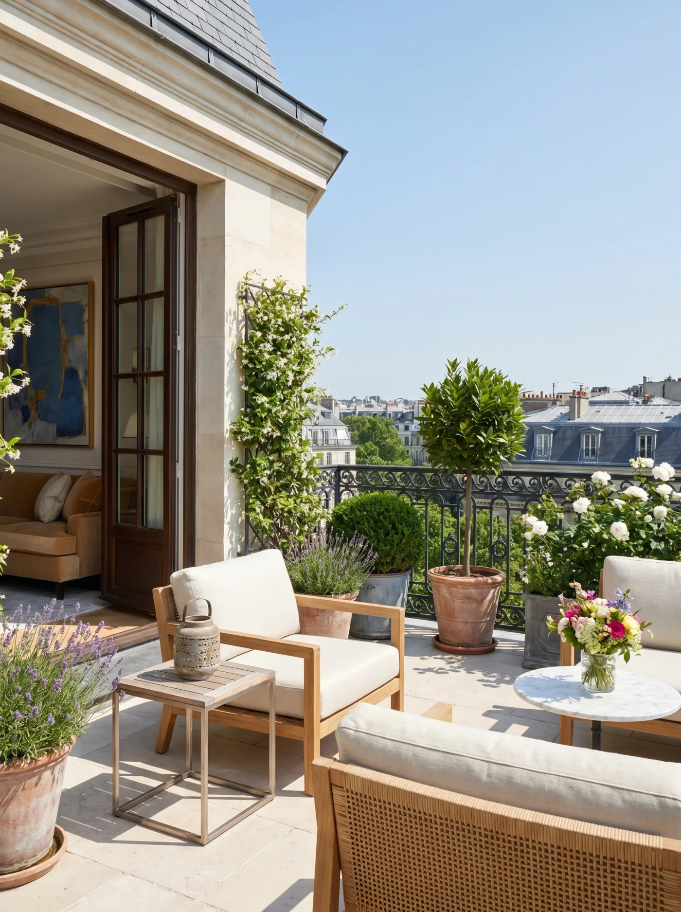Terrasse parisienne sur les toits